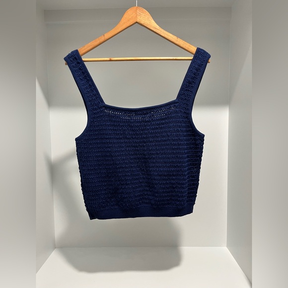 J. Crew Sweater-tank Hand-embellished Mirrors Dark Evening Navy L - Picture 8 of 8